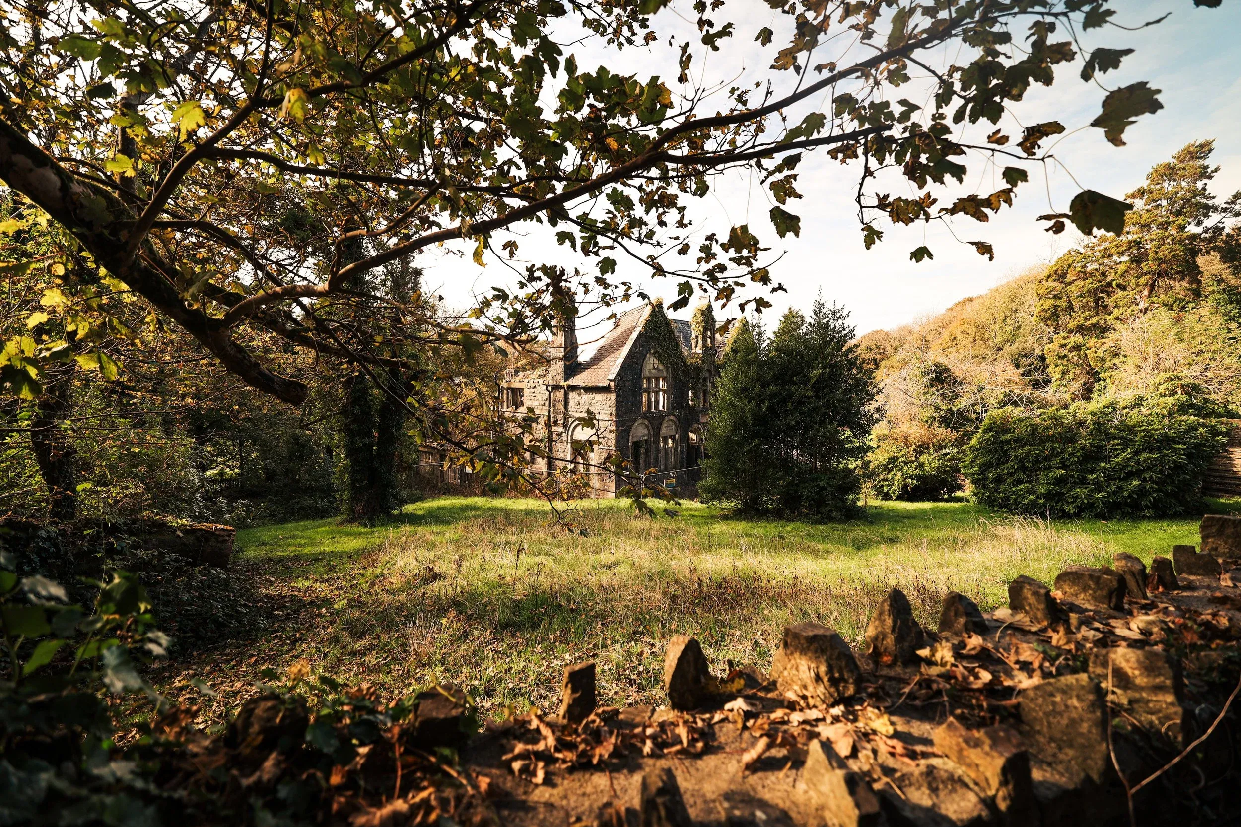 Barham Memorial School standing among trees in the Pembrokeshire hills